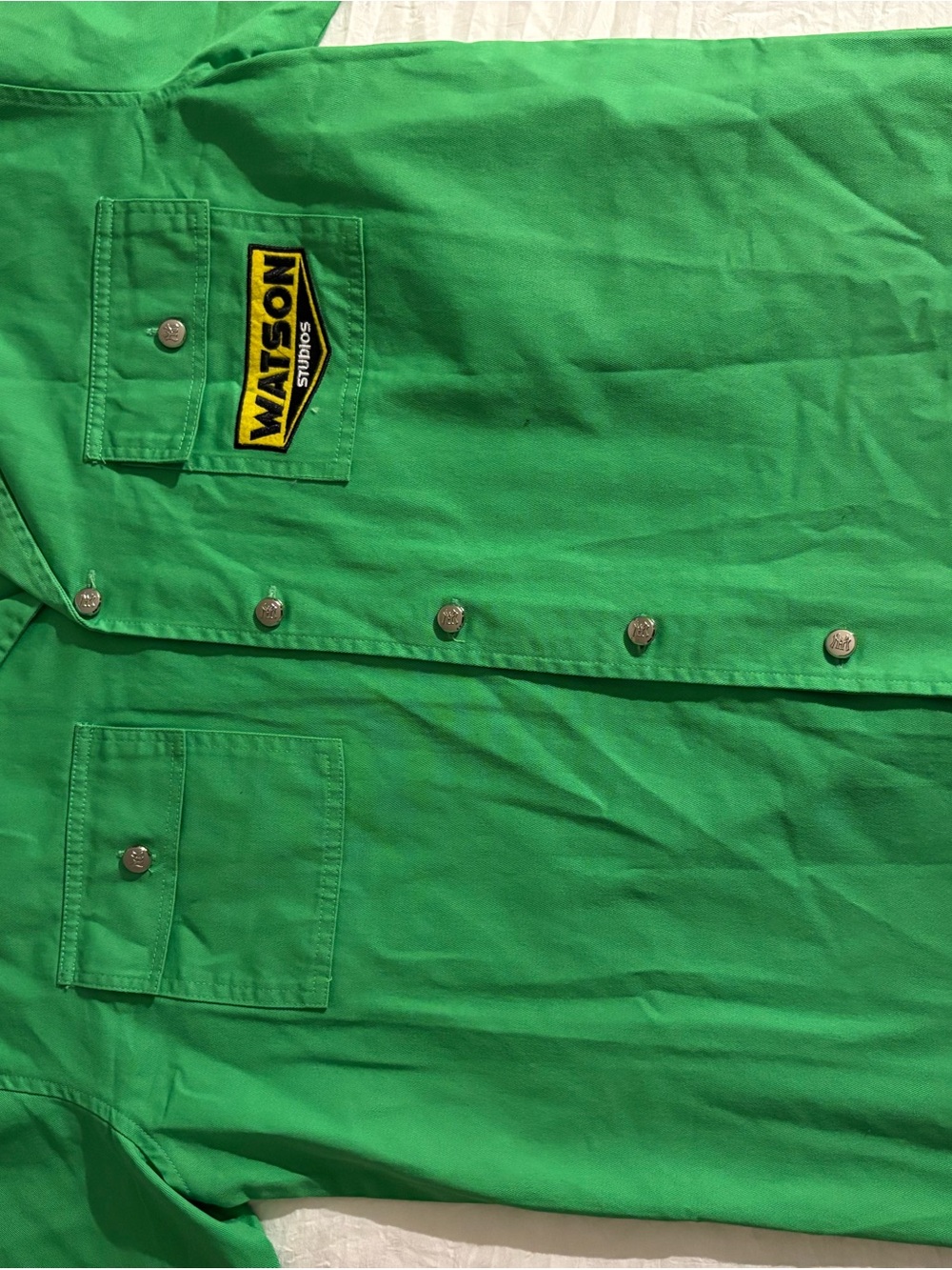 Watson Studios Green Button-Up Work Shirt